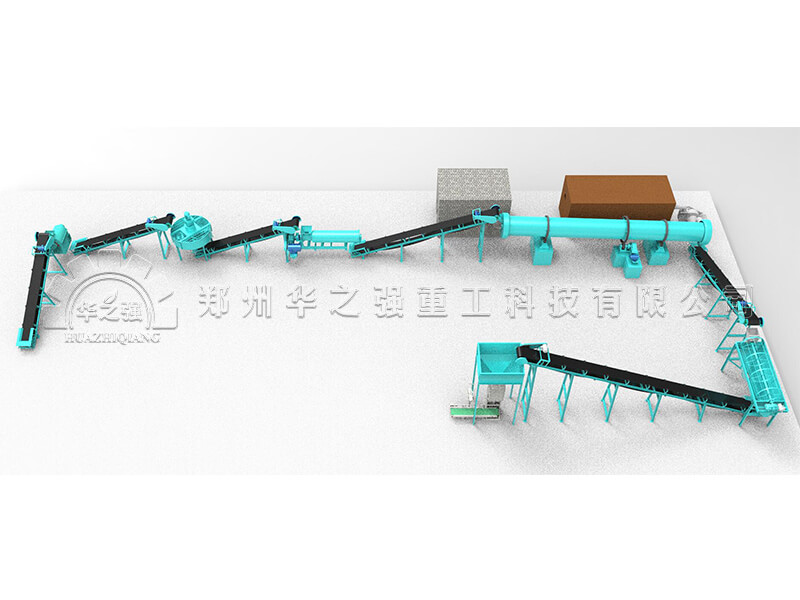 有機(jī)肥發(fā)酵與造粒生產(chǎn)工藝流程